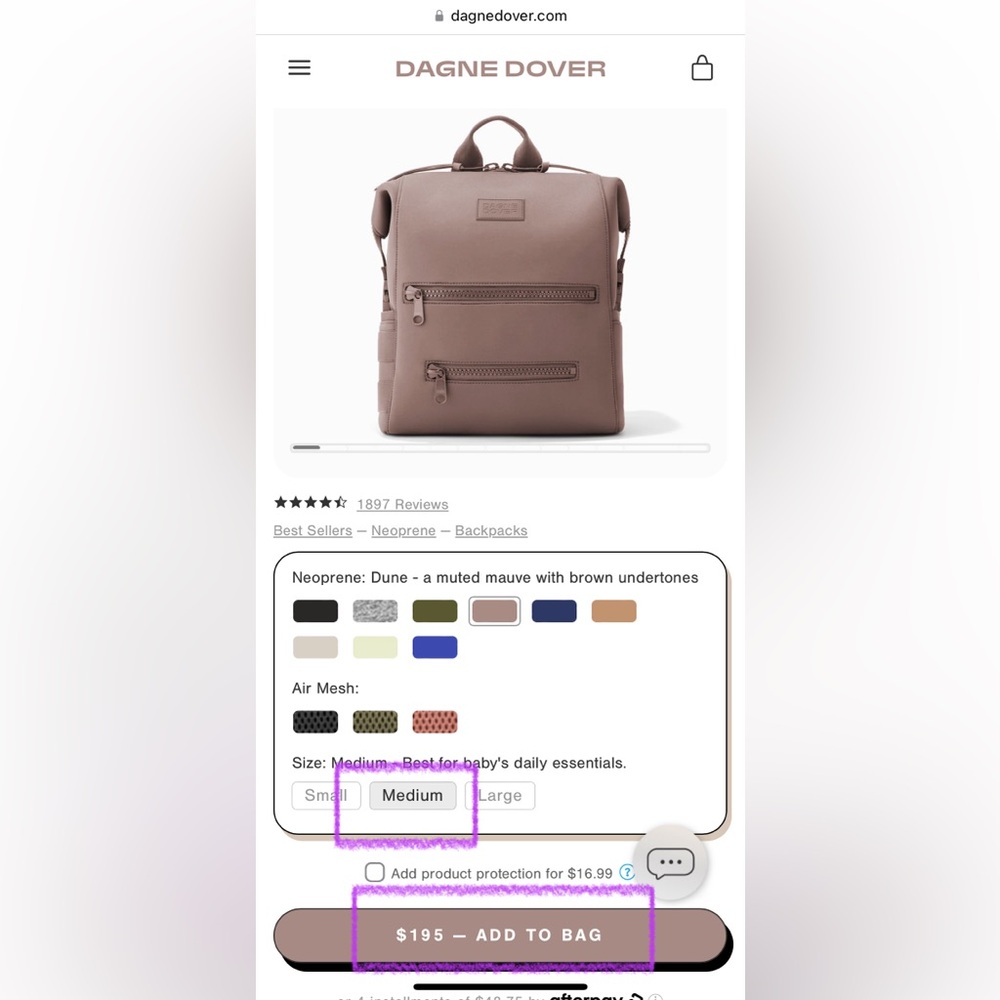 DAGNE DOVER DIAPER BAG (Medium)